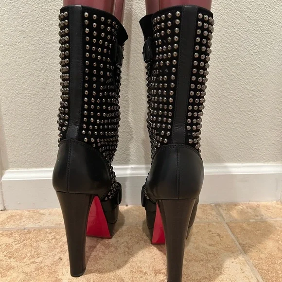 Studded Black Leather Boots - Picture 3 of 13
